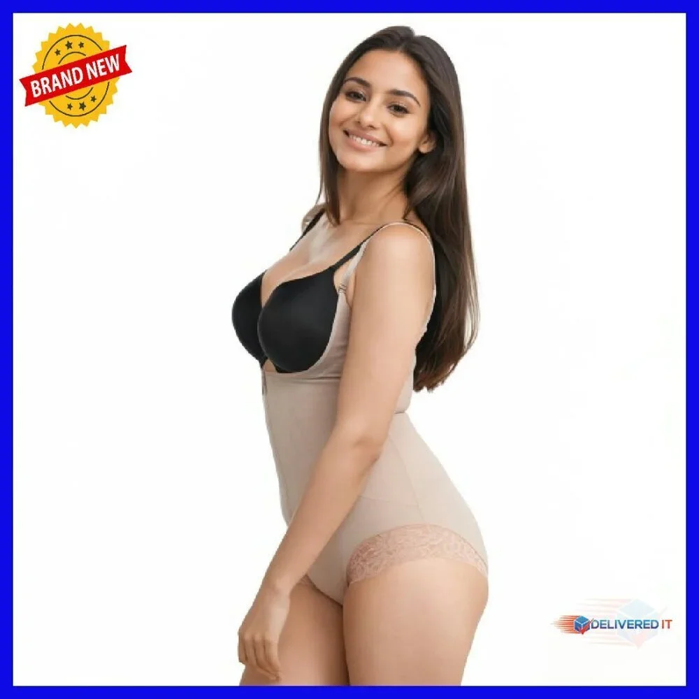 Women's Shapewear Bodysuit Tummy Control Open Bust Lace Power Mesh